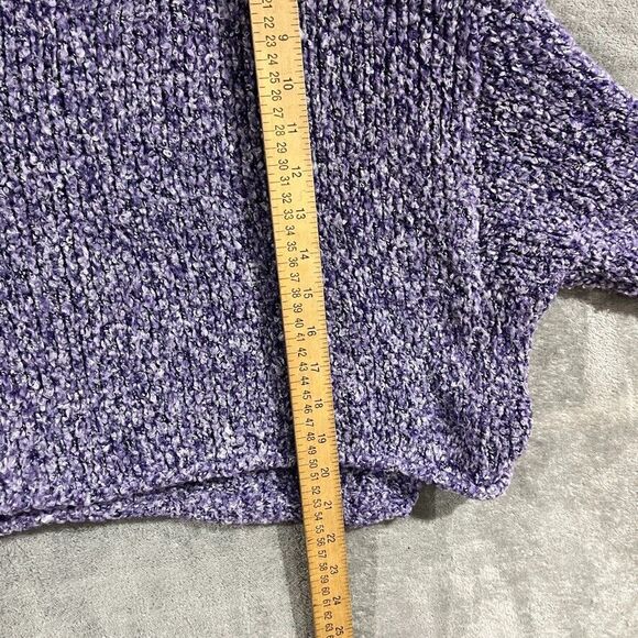 Free People BFF Pullover Sweater Purple Grape Plush Cowl Neck Boxy Oversized Sm - Picture 8 of 13